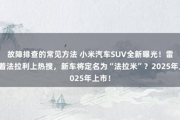 故障排查的常见方法 小米汽车SUV全新曝光！雷总开着法拉利上热搜，新车将定名为“法拉米”？2025年上市！