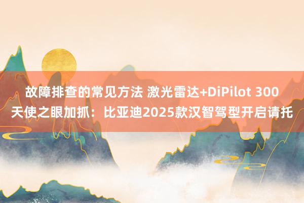 故障排查的常见方法 激光雷达+DiPilot 300天使之眼加抓：比亚迪2025款汉智驾型开启请托