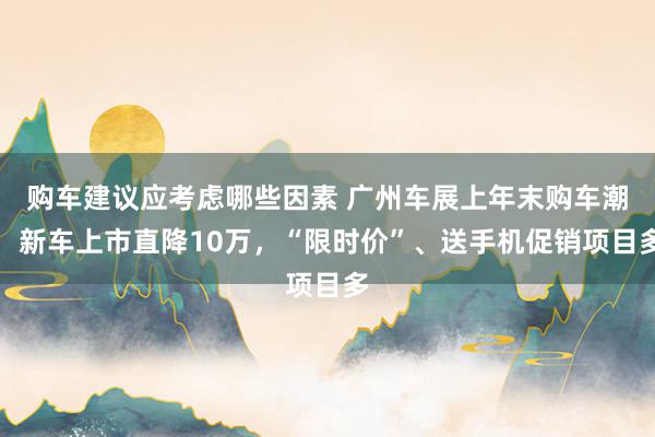 购车建议应考虑哪些因素 广州车展上年末购车潮：新车上市直降10万，“限时价”、送手机促销项目多