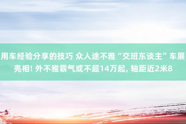 用车经验分享的技巧 众人途不雅“交班东谈主”车展亮相! 外不雅霸气或不超14万起, 轴距近2米8