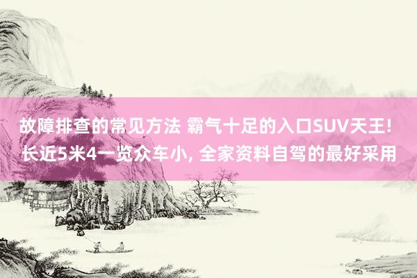 故障排查的常见方法 霸气十足的入口SUV天王! 长近5米4一览众车小, 全家资料自驾的最好采用