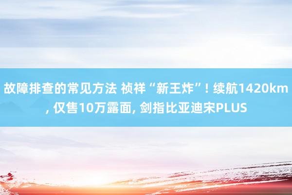 故障排查的常见方法 祯祥“新王炸”! 续航1420km, 仅售10万露面, 剑指比亚迪宋PLUS