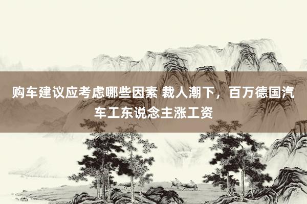 购车建议应考虑哪些因素 裁人潮下，百万德国汽车工东说念主涨工资